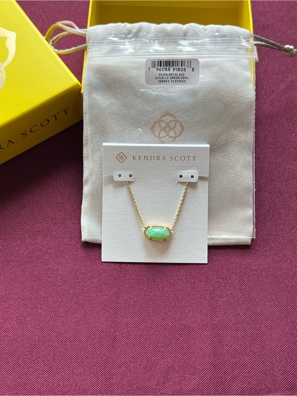 Kendra Scott Gold Tone Elisa Necklace with Opal-Like Pendant